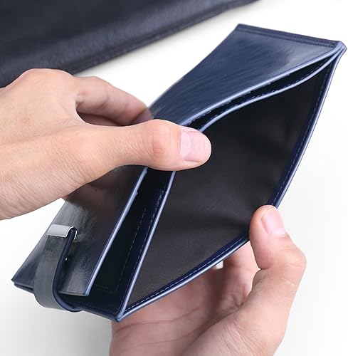 Miniatura 6 de Huztencor cartera de cuero con bolsillo para tarjeta de crédito bloqueo RFID, billetera, funda para tarjetas para mujer Credit Card Holder, RFID