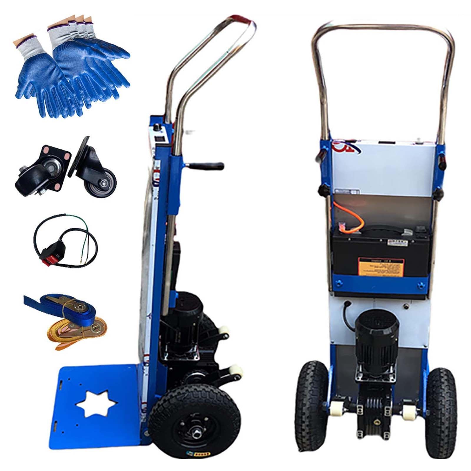 MoRfiL Elektrischer Treppensteiger, 800 W, 36 V, 20 A, Schwerlast-Treppensteiger, 200 Kg Traglast, Bürstenloser Motor, Treppen- Und Abstieg Möglich, Einstellbare Geschwindigkeit