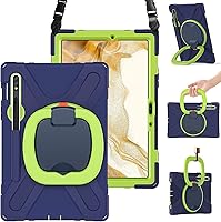 Vista 44 de Funda resistente para Galaxy Tab S10 Ultra 2024/S9 Ultra 2023/S8 Ultra 2022, funda híbrida resistente con soporte para S Pen, funda a prueba
