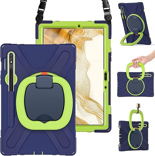 Miniatura 320 de Funda resistente para Galaxy Tab S10 Ultra 2024/S9 Ultra 2023/S8 Ultra 2022, funda híbrida resistente con soporte para bolígrafo S, funda a prueba