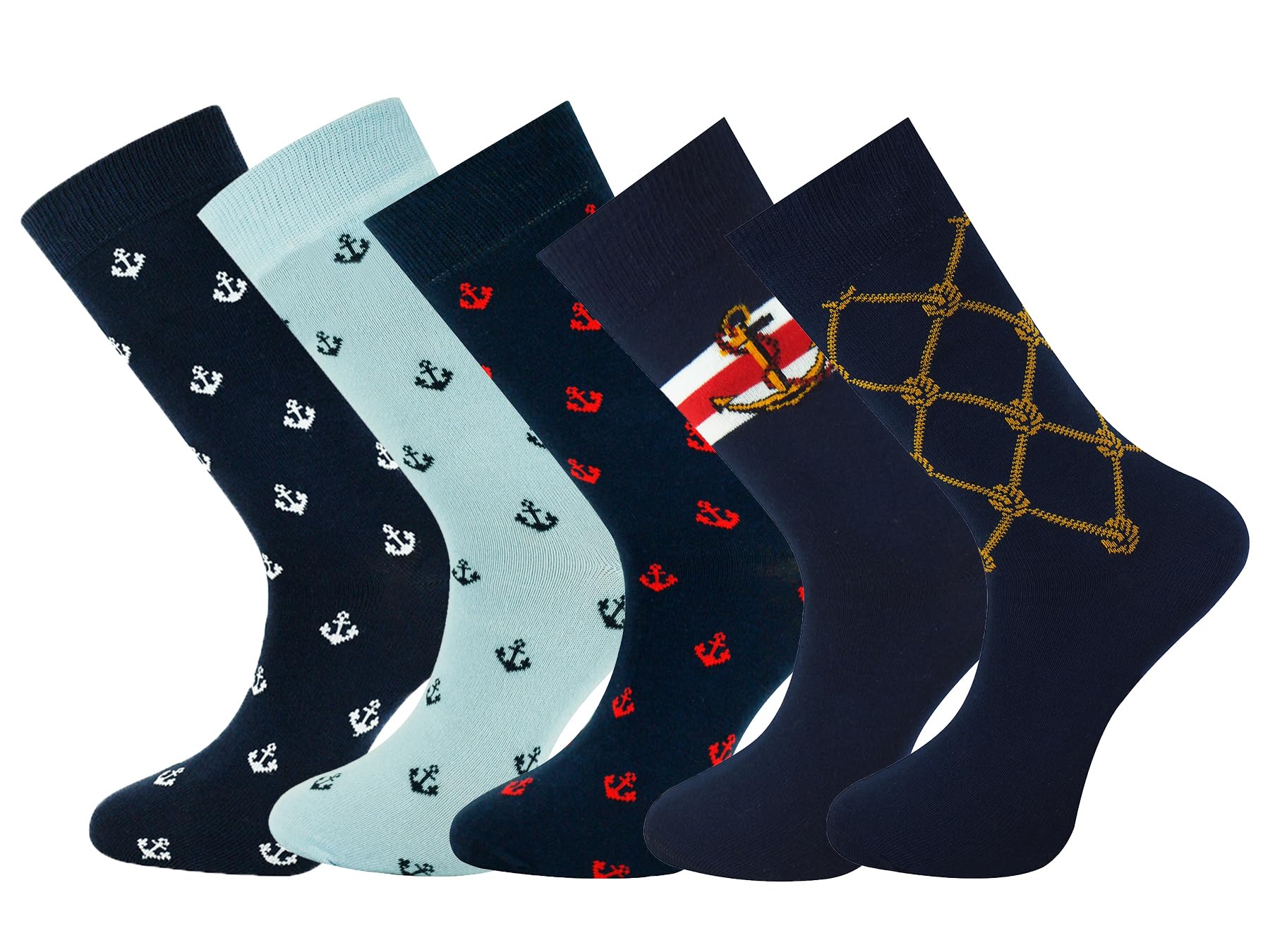 Mysocks® 5 Pairs Mens Socks Anchor Design