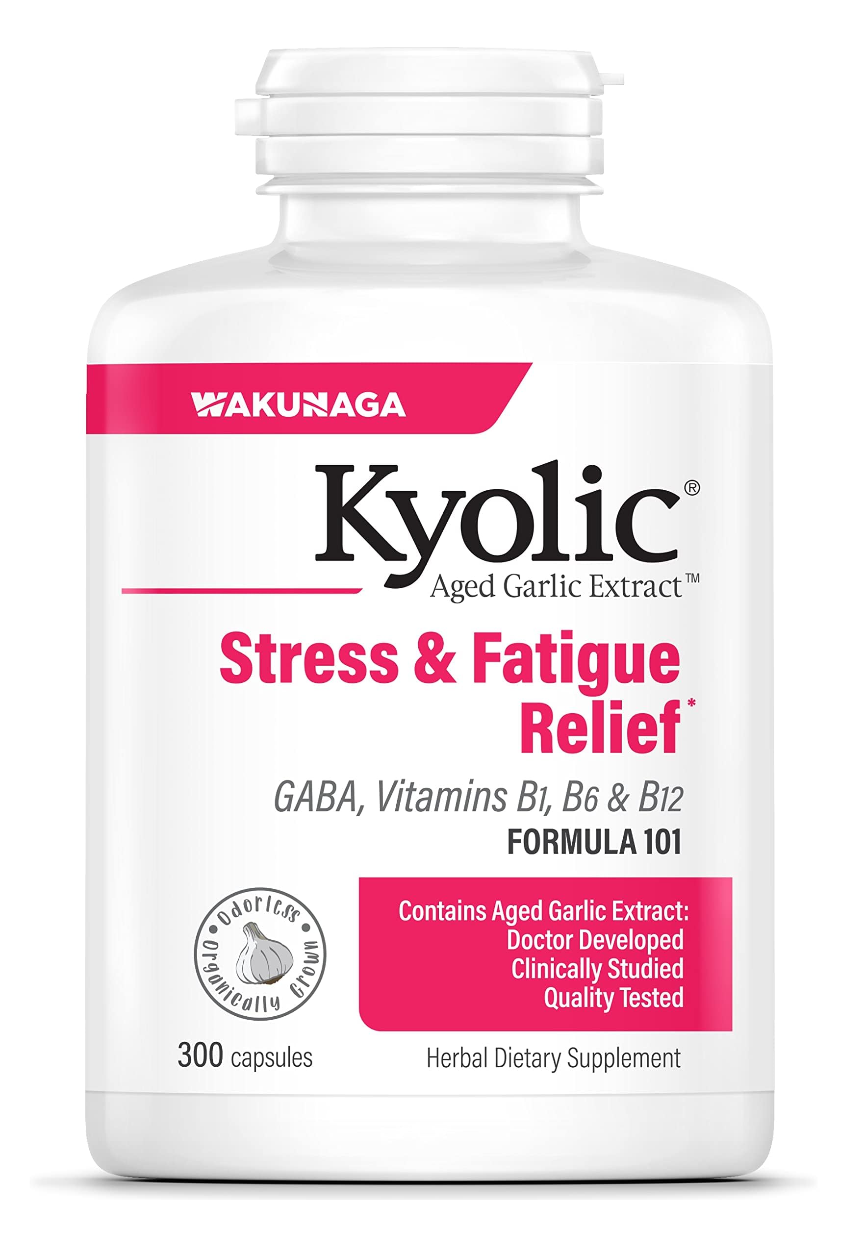 Aged Garlic Extract Formula 101, Stress and Fatigue Relief*, 300 Capsules.