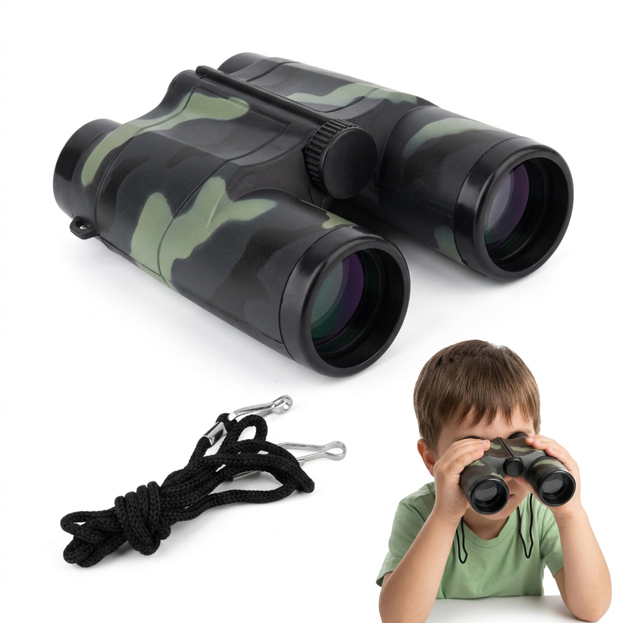 Wembley Army Style Binoculars Toy for Kids | Compact and Portable Birdwatching Outdoor Telescope for Boys and Girls | Binocular Toy with Neck String and Focus Adjustment | Educational Birthday Gift-picture-17