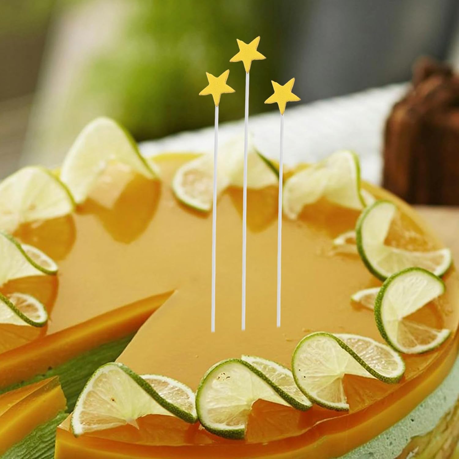 Roleader Yellow Star Cake Toppers Foam Eva 10pcs, Non-edible Birthday Party Decorations for Small Cakes and Desserts, Creative Five-pointed Star Picks for Engagement and Celebration