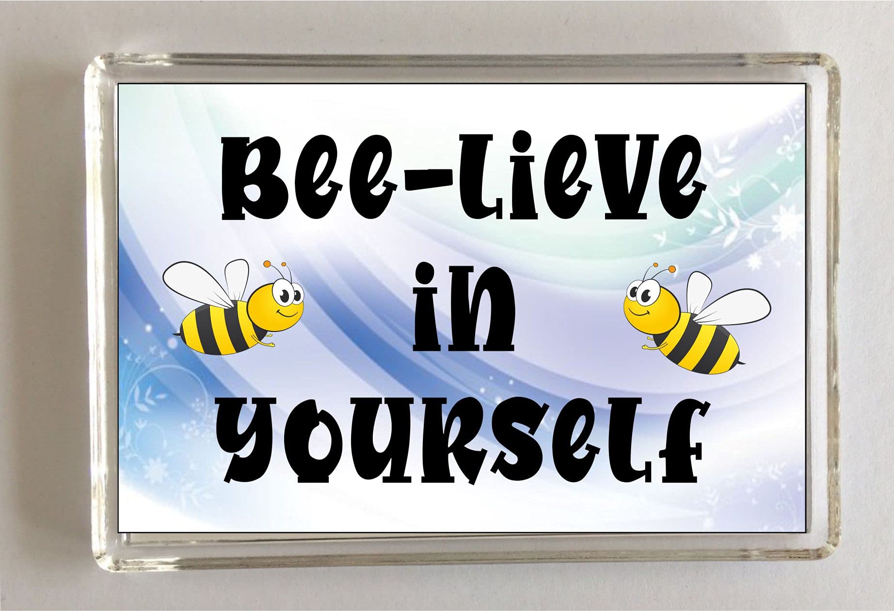 Decalarama Mental Health Believe Fridge Magnet - Bee-Lieve In Yourself - Gift Present Magnet Cute Custom