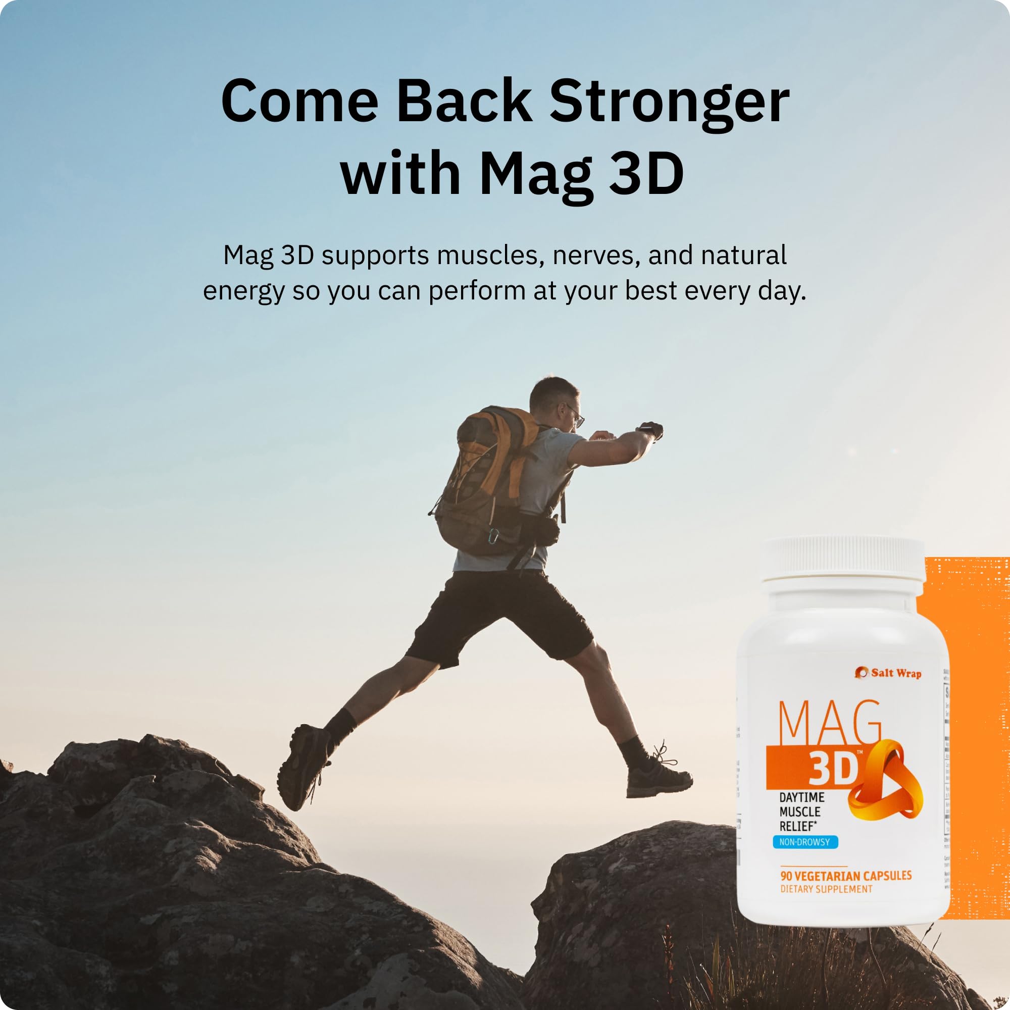 SaltWrap Mag 3D Daytime Non-Drowsy Leg Cramp & Muscle Relief, 90 Caps — Amazon image 8