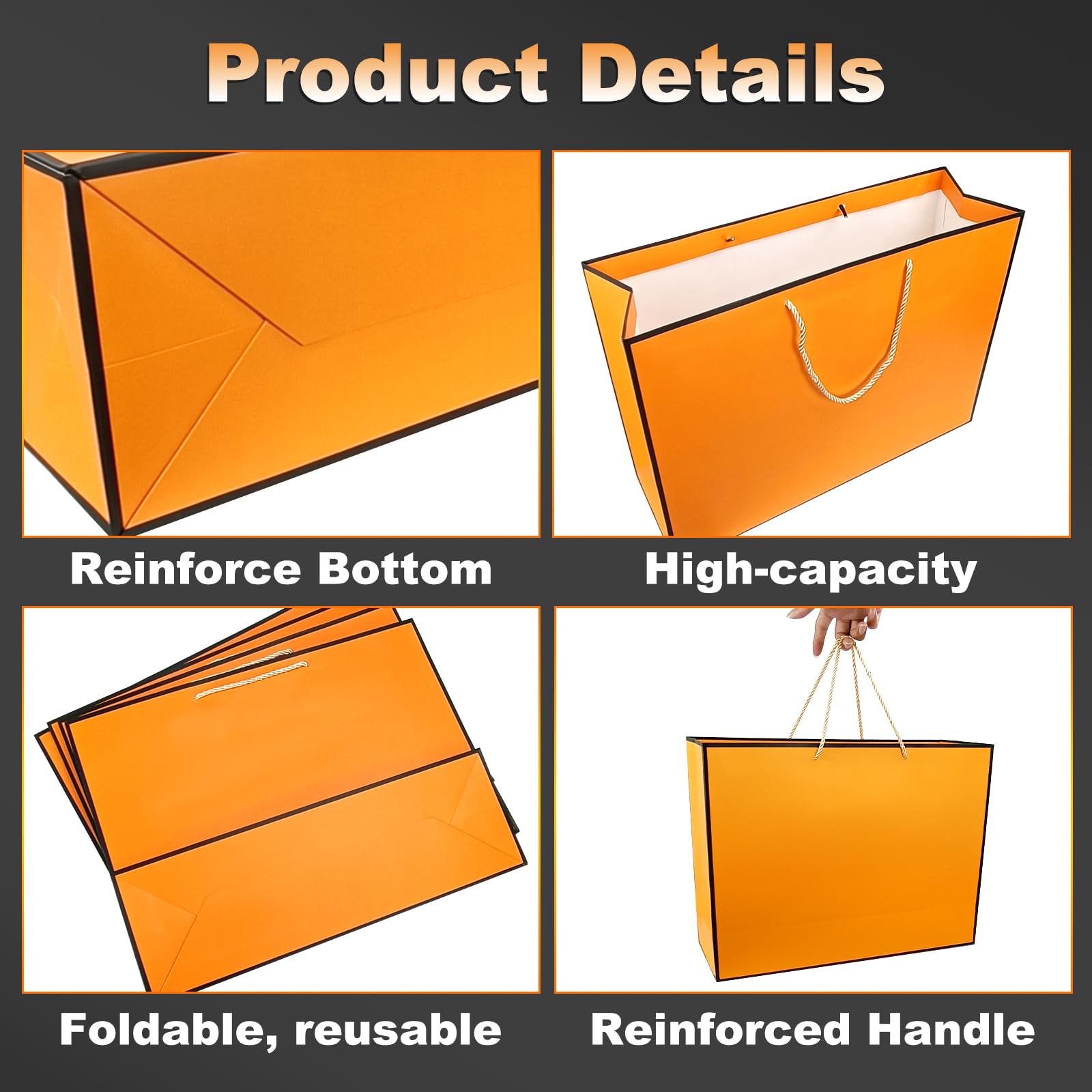 Amazon.com: Xloey Orange Gift Bags,6Pcs 17