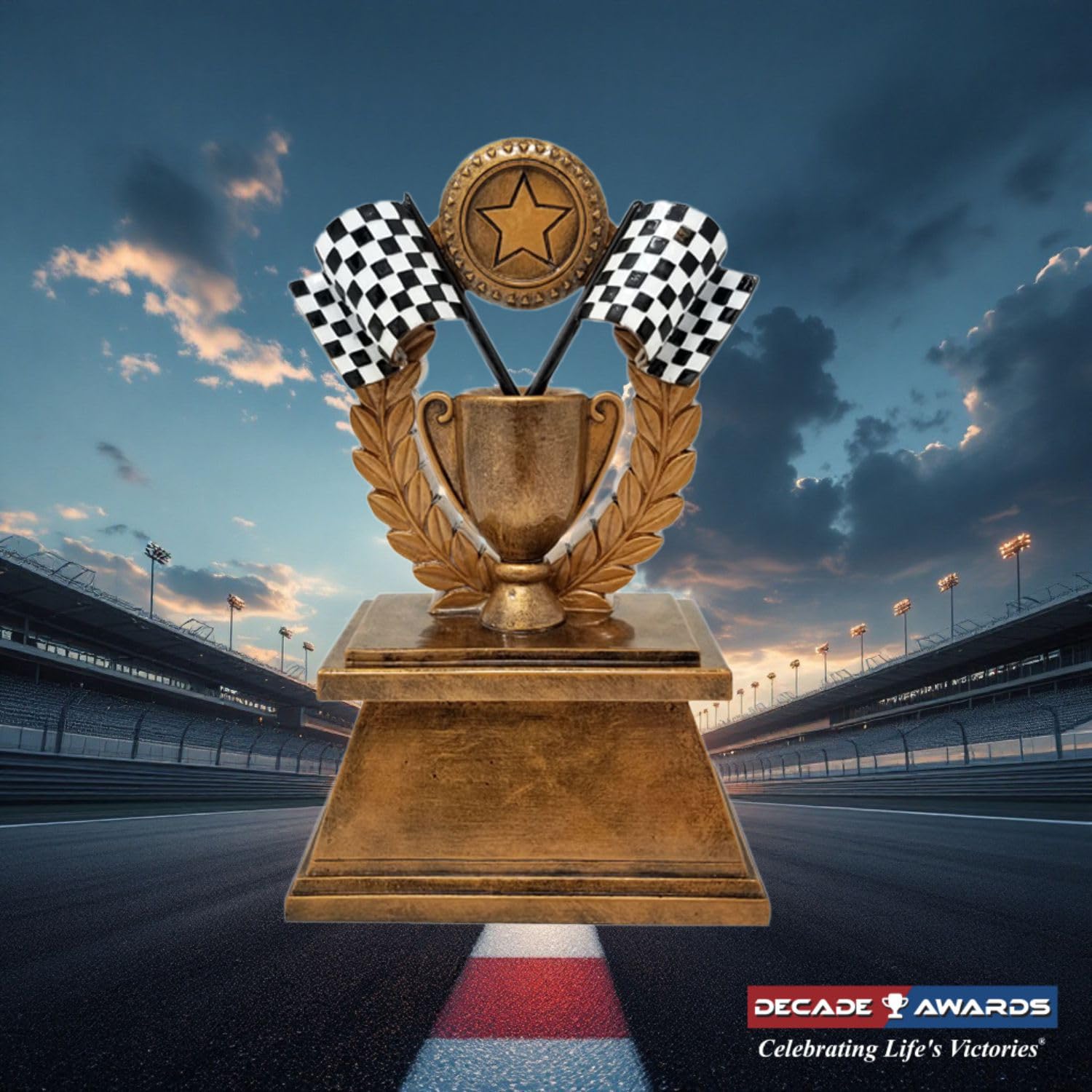 Trophy For Racing Snapklik.com : Decade Awards Racing Checkered Flag Trophy Racing Award