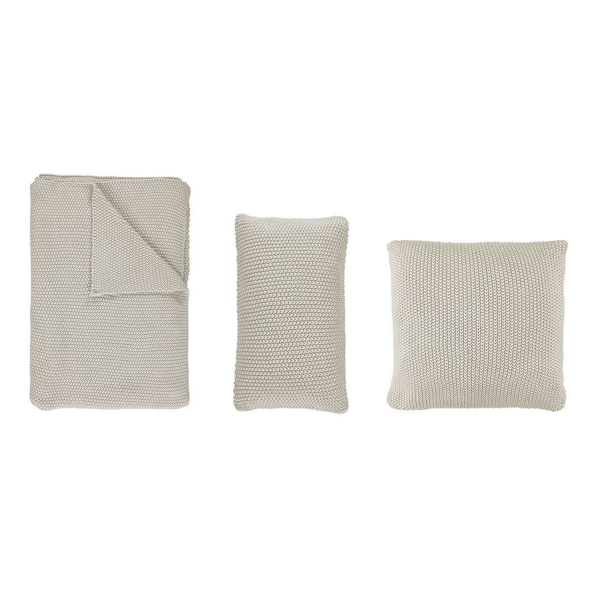 Marc O Polo Strick Dekokissen Plaid Nordic Knit Oatmeal Dekokissen 30x60 cm