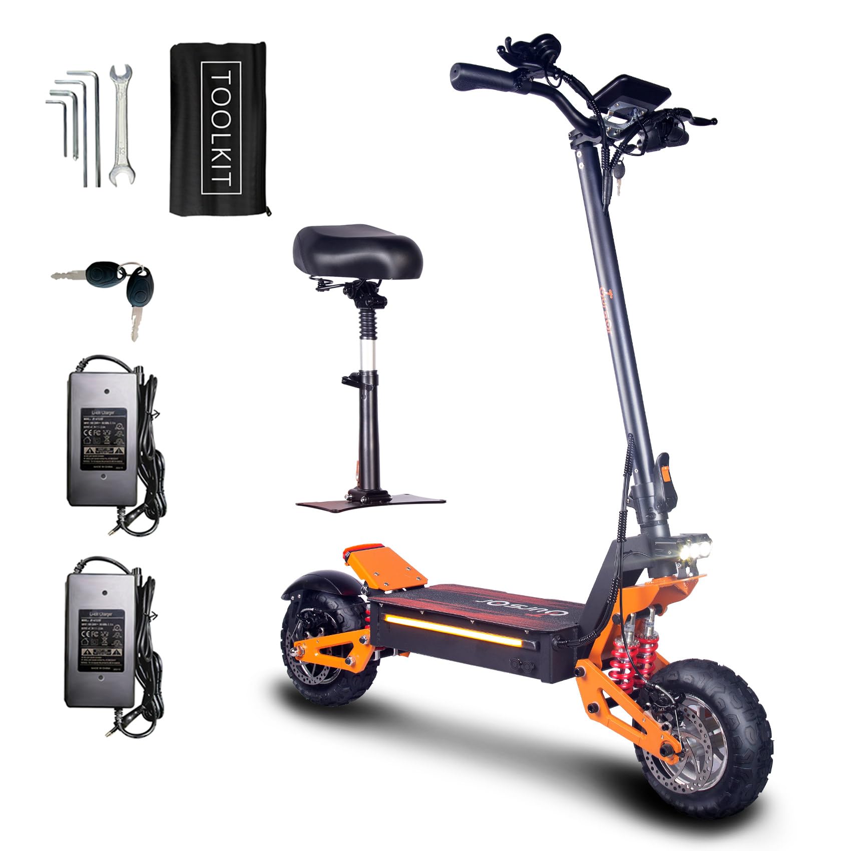 11 inch Off-Road Electric Scooter Front and Rear Drive 6000W60V40AH Lithium Battery high-Power Electric Scooter Intelligent Folding Double
