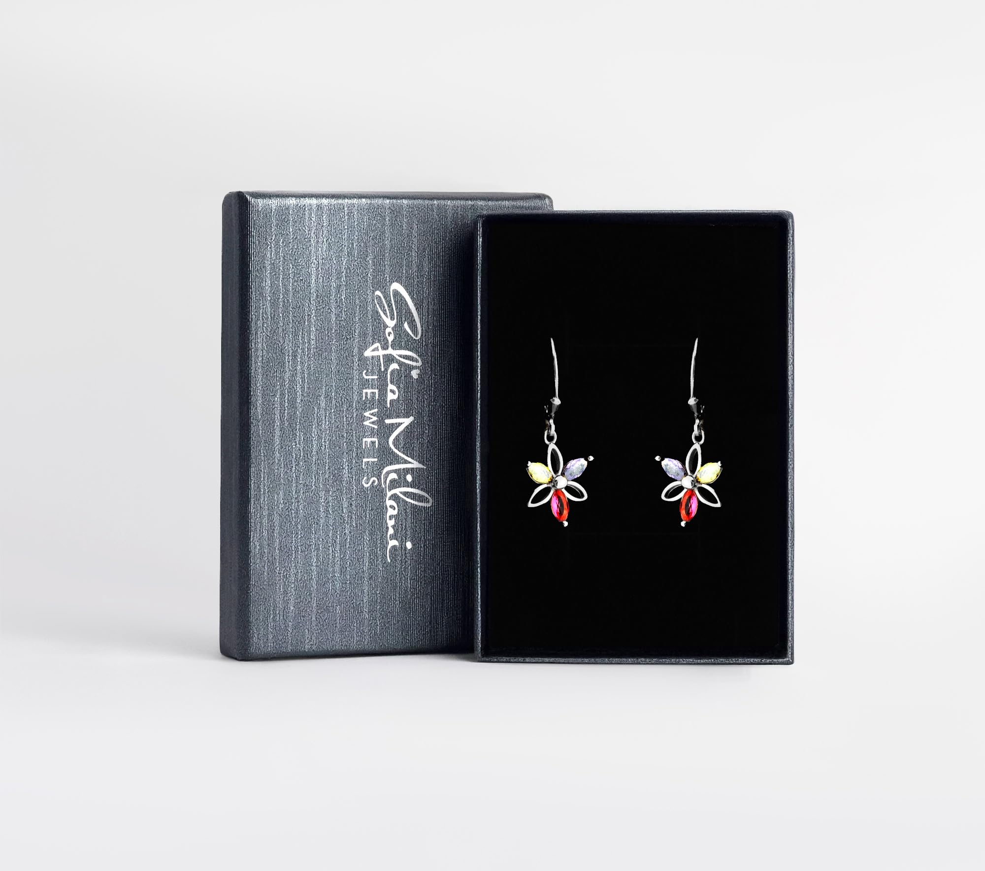 SOFIA MILANI - Damen Ohrringe 925 Silber - mit Zirkonia Steinen - Blumen Ohrhänger
