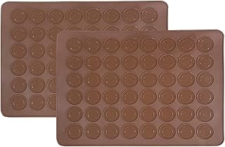 HNXAZG Silicone Macaron Mat 48 Capacity Macaron Baking Mold for Cookies Pastry, 2 Pcs