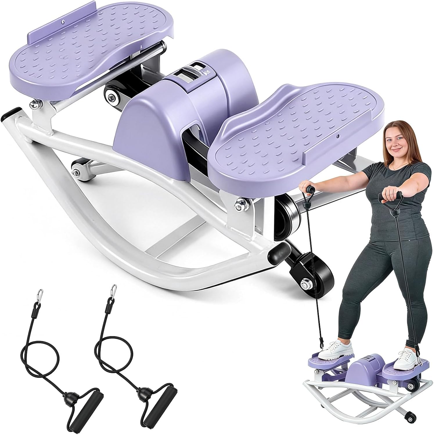Rock Fitness Stepper, Portable Step Rocker Side to Side at Home, Aerobic Workout Machine Fitness Equipment Suitable for Apartment and Dormitory