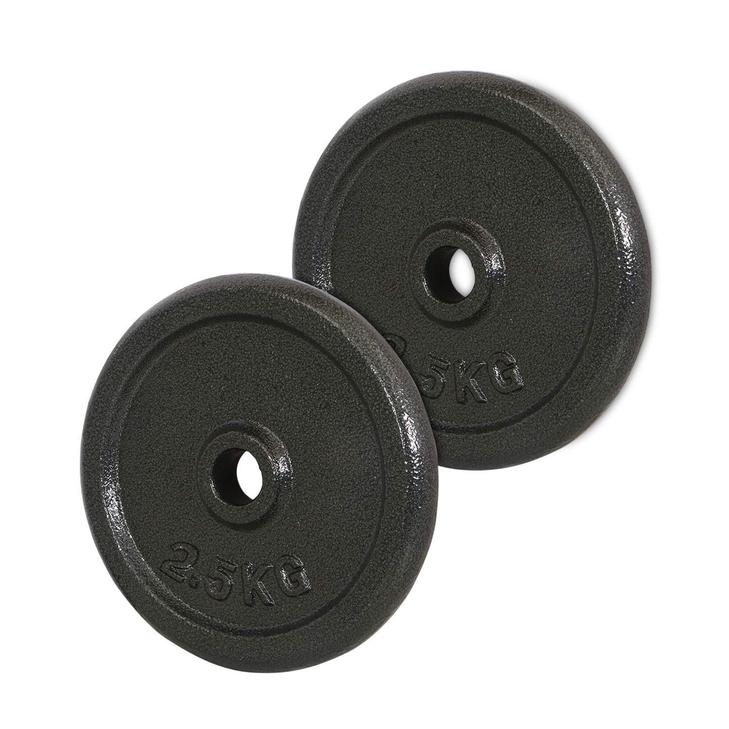Fitsy 2.5kg x 2 Standard Weight Plates for Home Gym 1 Inch Cast Iron