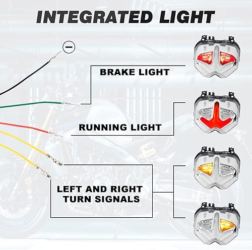 Miniatura 8 de Luces de freno traseras LED integradas compatibles con YAMAHA MT-09  MT09 SP 2021 2022 rojo