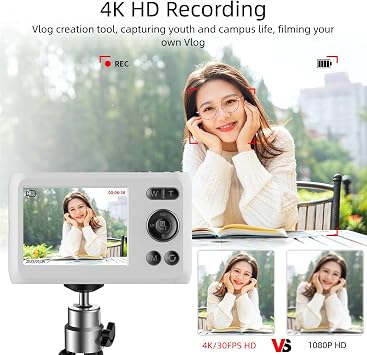 48MP Digital Camera 16X Zoom Accurate Resolution with Anti-shake Technology Kids Students Outdoor Activities Travel Lightweight Camera