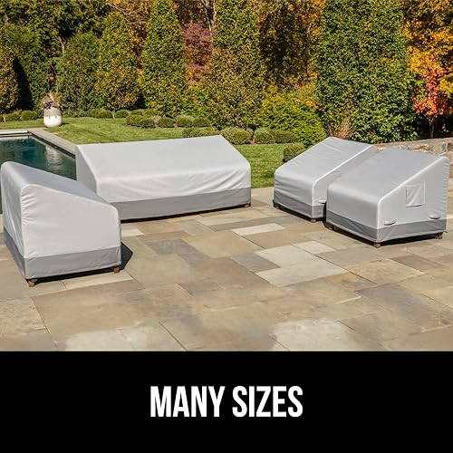 Miniatura 9 de GORILLA GRIP Funda impermeable grande para sofá de patio al aire libre, 58 pulgadas, juego de fundas ajustables para muebles para invierno, mantiene