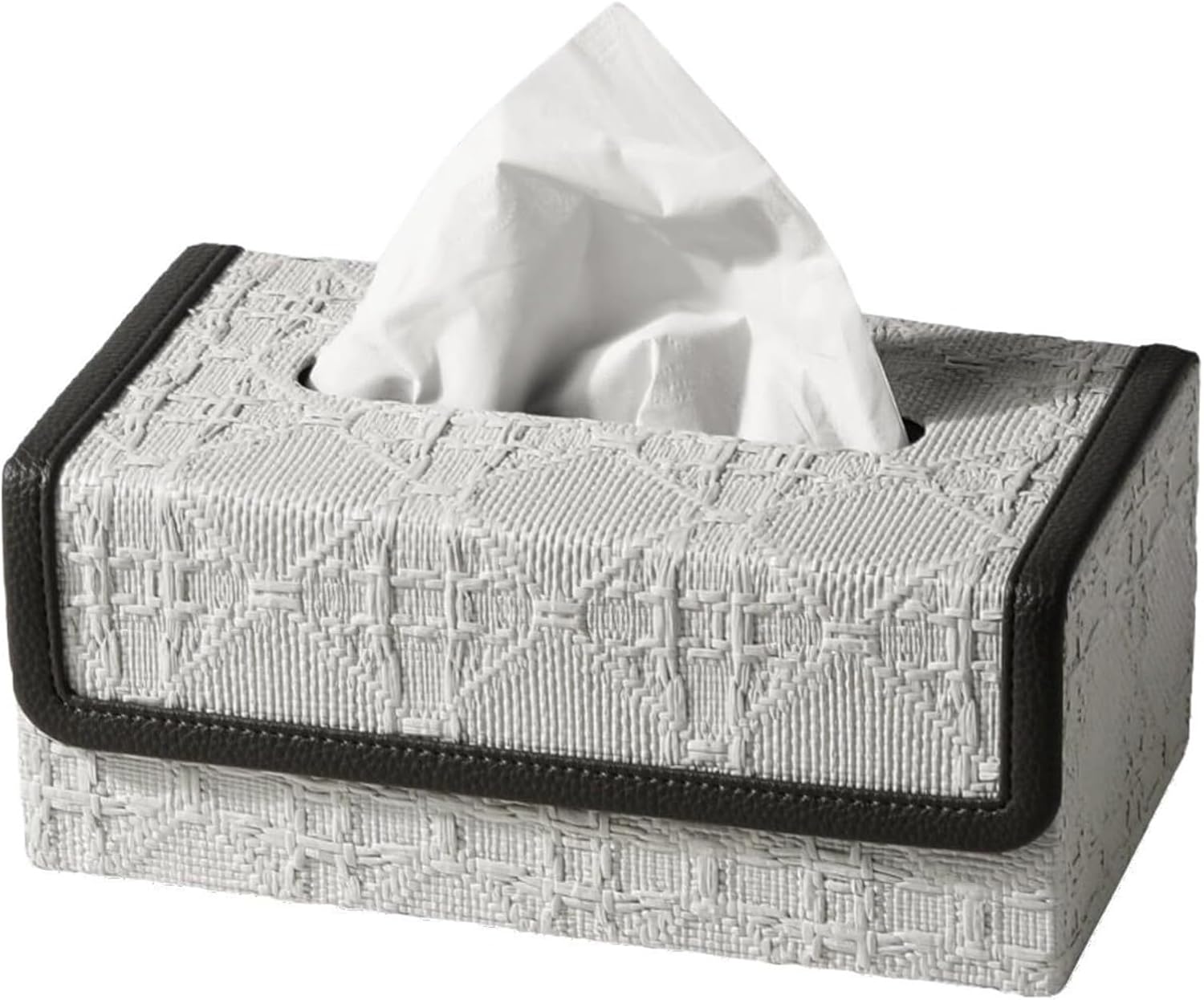 Tissue Box Holders Rectangular Tissue Box Cover Woven Textured Design Fun Bathroom Decor