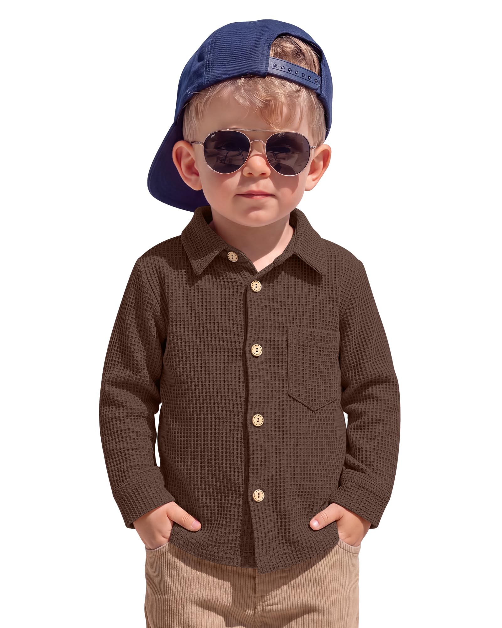 Toddler Boy's Long Sleeve Button Down Shirts