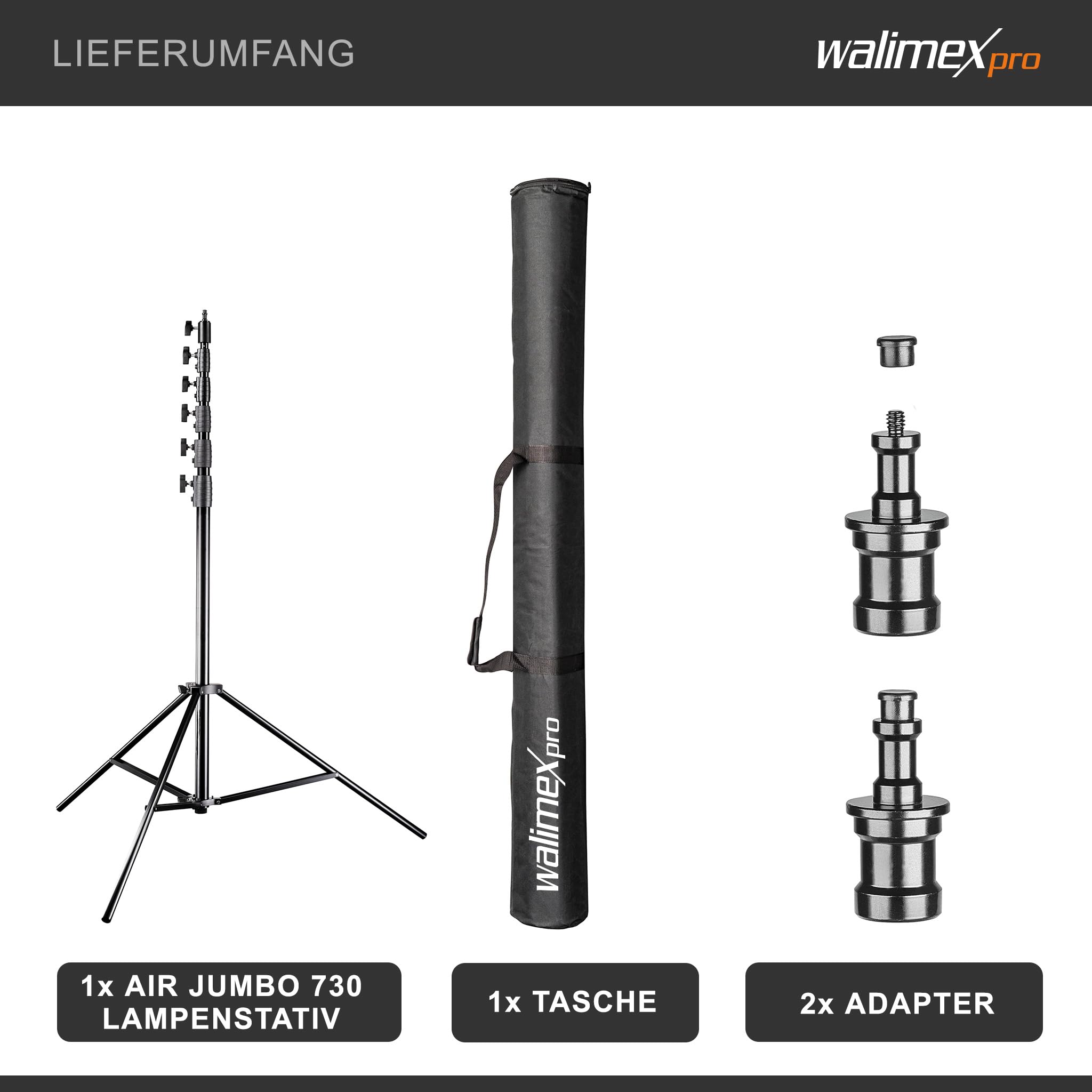 Walimex pro Air Jumbo 730 Trípode para lámpara 730 cm