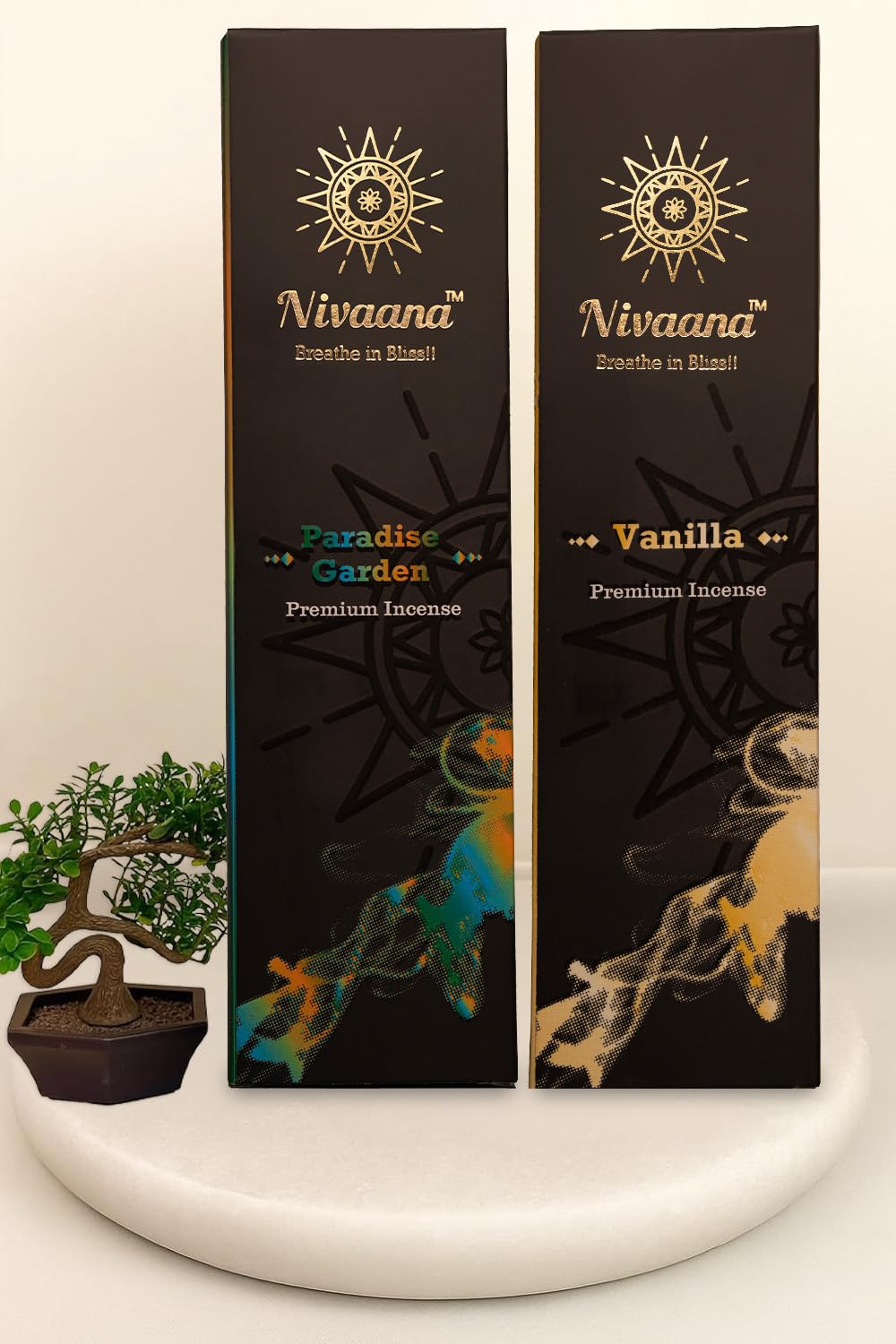 Nivaana Premium Incense Sticks Combo Pack, Vanilla and Paradise Garden Fragrances, 30 Sticks Each, Traditional Ingredients-image-0