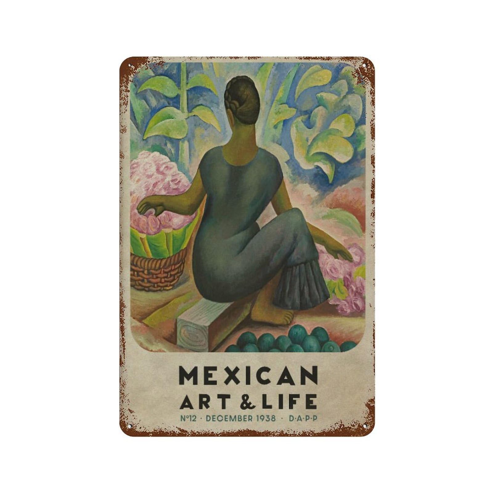 xiaoxiaoshen Mexico & Life Vintage Wall Decor Art Metal Tin Poster Modern Home Decor Art Home Bar Shop Decorations Vintage Sign 30x20cm