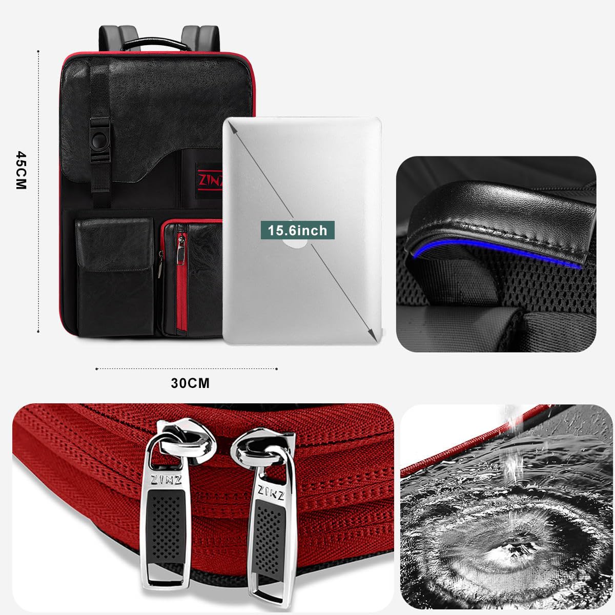 ZINZ Slanke En Uitbreidbare Laptop Rugzak 15 15.6 16 Inch Sleeve Waterbestendige Schoolrugzak Mannen Vrouwen P01k01 648266693