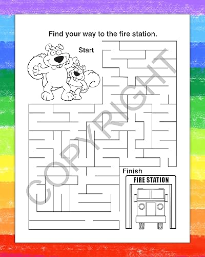 Miniatura 5 de ZOCO - Un viaje a la estación de bomberos - Libros educativos para colorear personalizados (paquete de 250 unidades, con crayones) - Materiales para