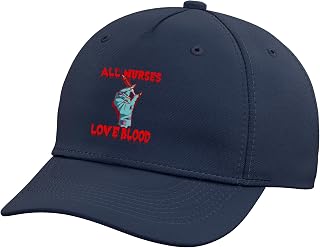 All Nurses Love Blood Funny Zombie Nurse Vintage Halloween Adjustable Baseball Hat