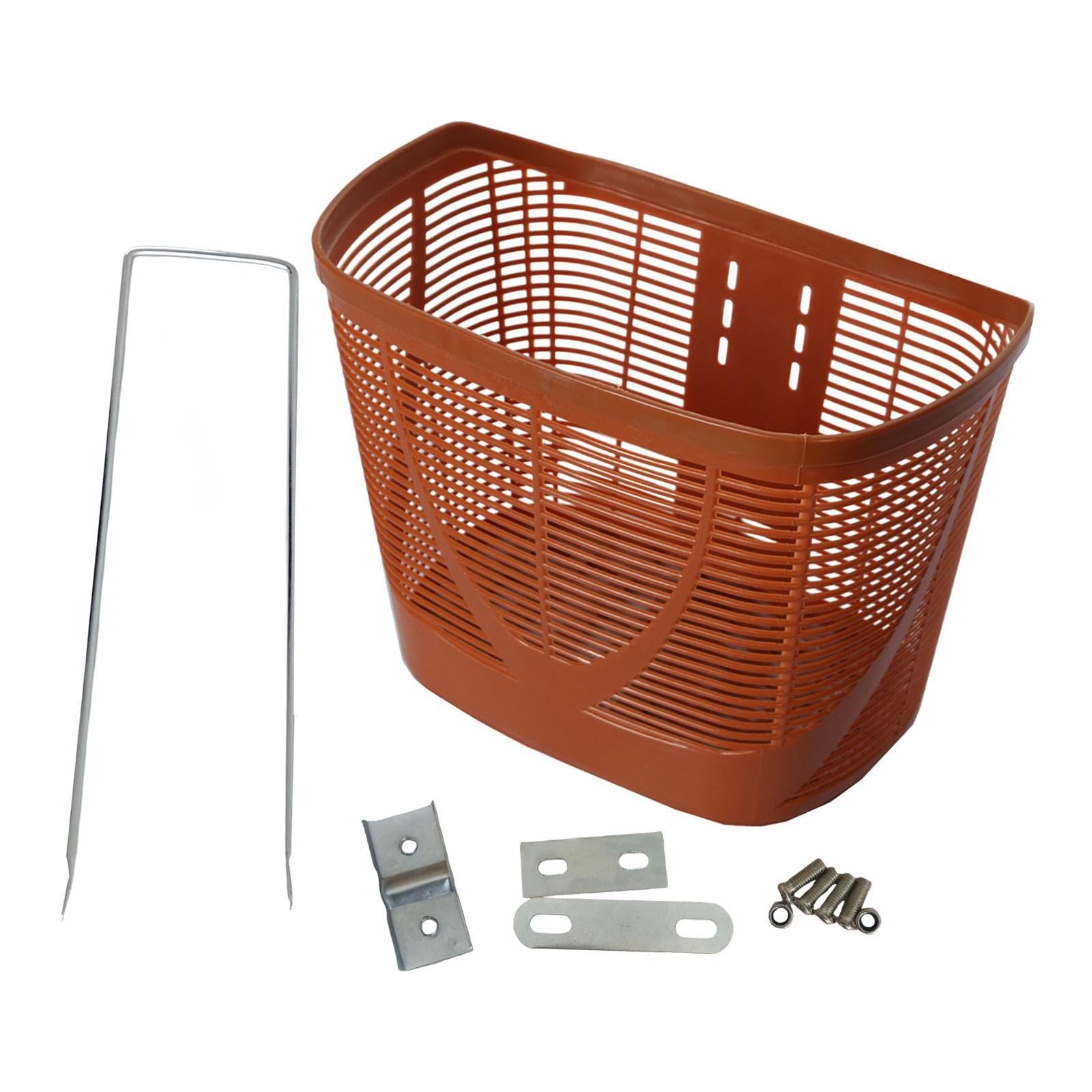 Hellery Front Basket, Easy-to-mount Storage Basket for Travel, Shopping, Mountain Bikes And Road Bikes Outdoors, Brown