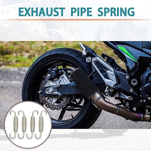 Miniatura 5 de Muelles de motocicleta: Muelles de tubo de silenciador de acero inoxidable con ganchos, 2.283 in para motocicleta, scooter, motos de nieve, ATV