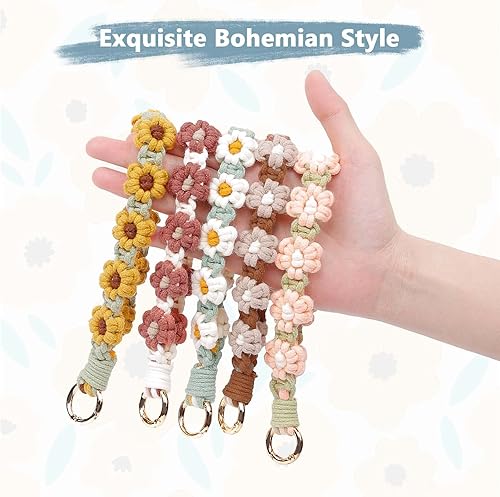 Miniatura 7 de Llavero de macramé bohemio con tejido exquisito llavero hecho a mano para mujer