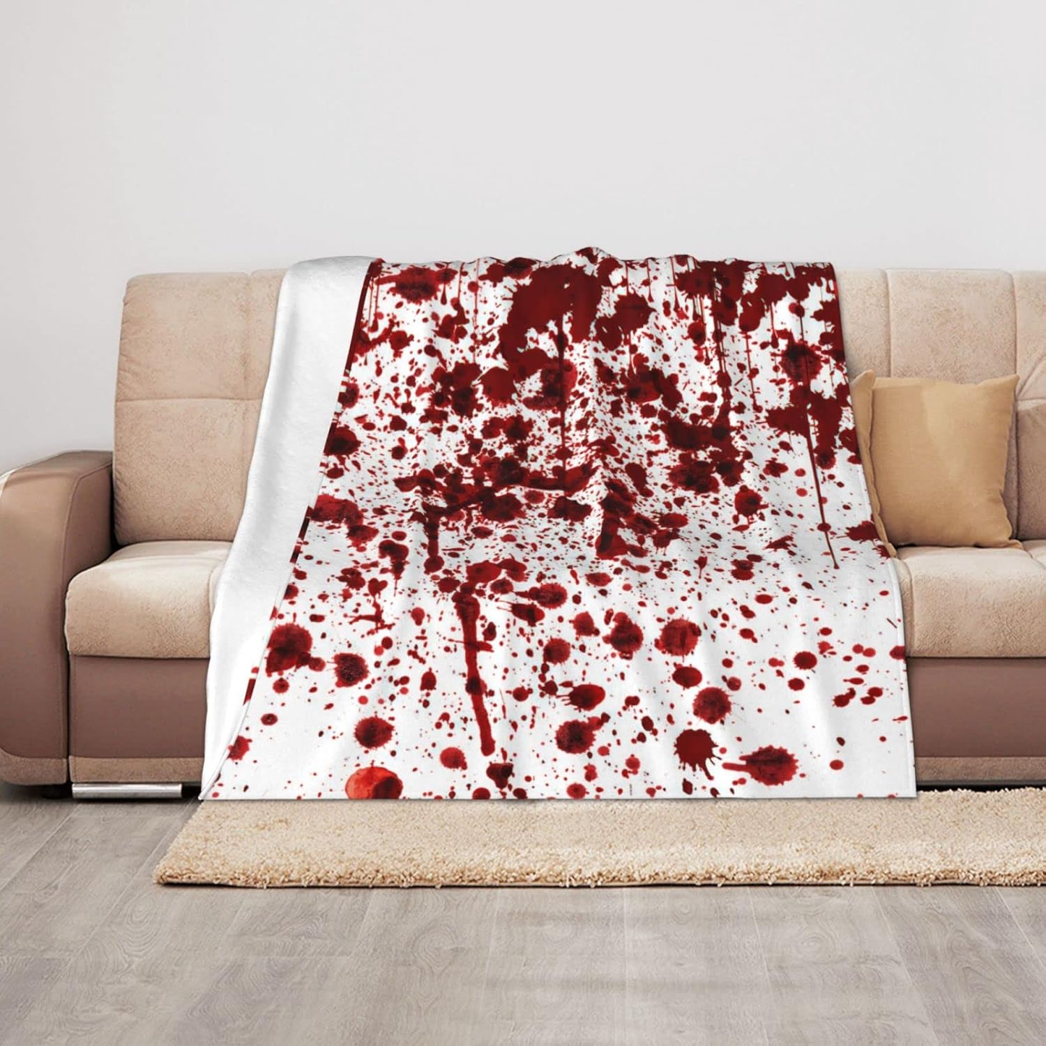 Halloween Throw Blanket,Scary Bloodstain on Super Soft Cozy Throw Blanket Lightweight Flannel Blanket Comfort Warm for Sofa Bed Couch Chair or Dorm (60" x 80")