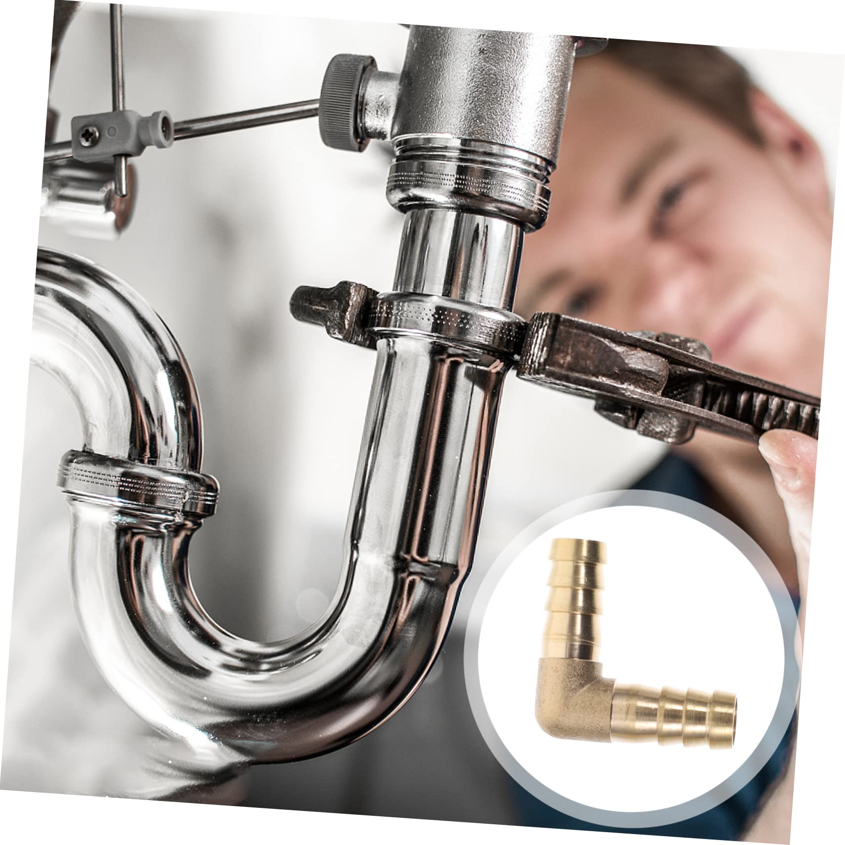 Housoutil 10 Pezzi Raccordi a Gomito Pex 1/2 in Rame, Design 90°, Installazione Rapida e Tenuta Ermetica per Impianti Idraulici e Tubi Flessibili