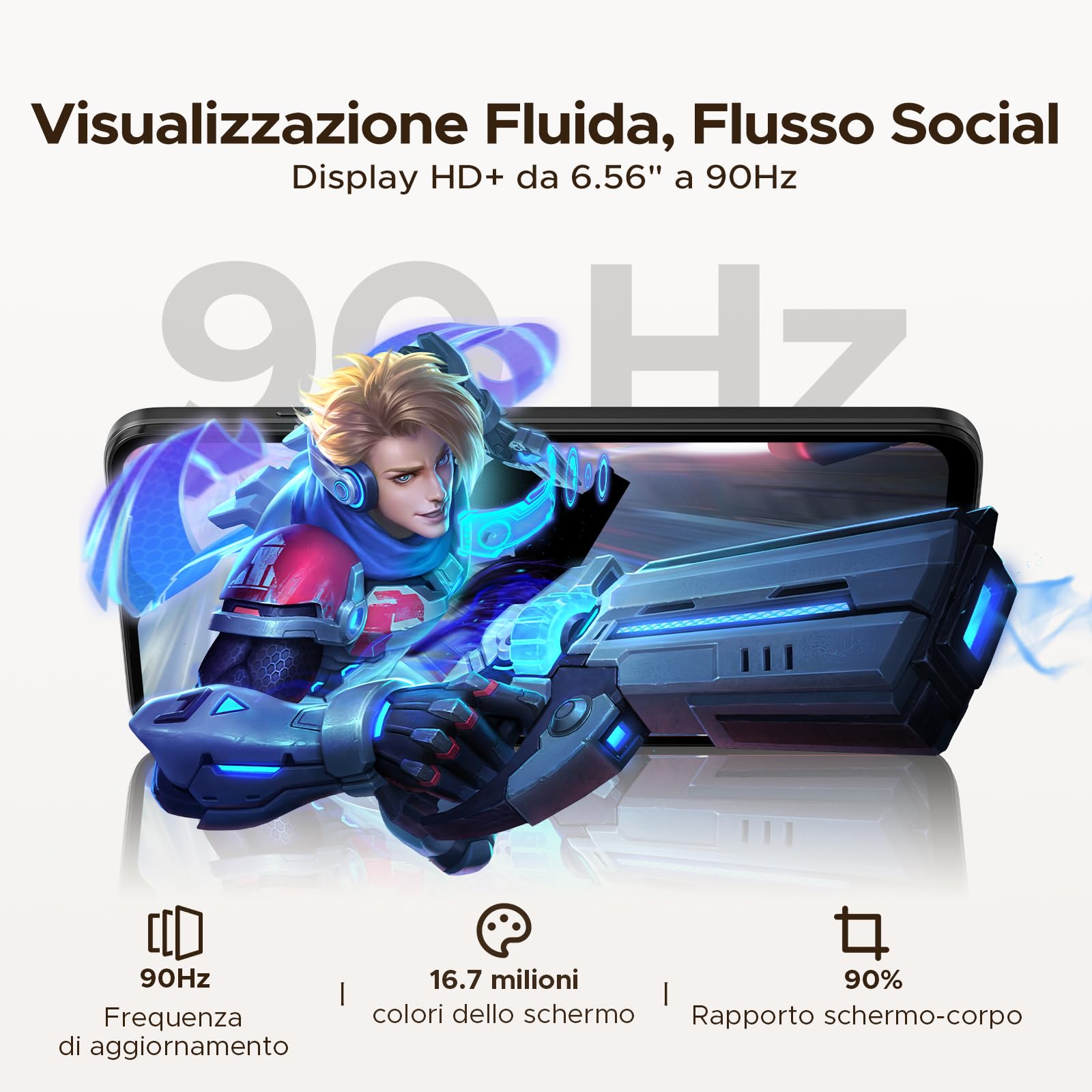 DOOGEE Note 56X Smartphone, Android 16, 6150mAh, 24GB + 64GB/2TB TF, 8.45mm Ultrasottile, 6.56" HD+ 90Hz IPS, 4G Telefono Cellular offerta Smartphone, 8MP+5MP/Dual SIM/Octa Core/Face ID/GPS, Nero