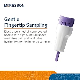 McKesson Lancets for Diabetes Testing [300 Count] Lancing Device for Blood and Glucose Test, 28G x 1.5 mm, Push Button Activation, Sterile, Single Use