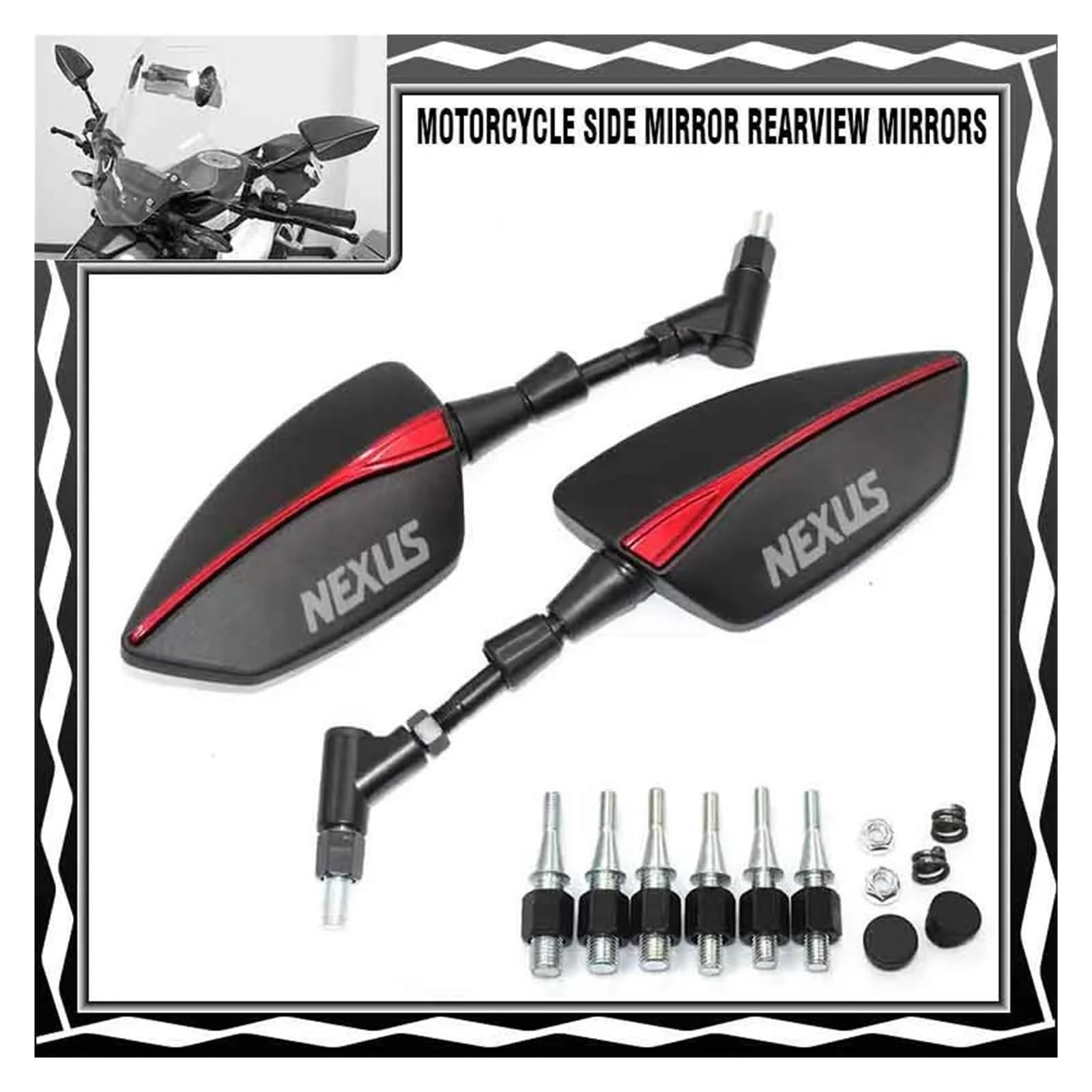 Rétroviseurs Latéraux Moto Pour Gil&era FUOCO 500 GP800 GP850 NEXUS 300 250 E3(Silver)