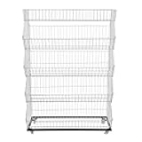 banborba Metal Retail Display Rack | 5 Tiers Market Shelf with 4 Pulleys | Wire Grid Retail Display Stand | Fruit Vegetable Snack Basket | Snack Candy Display Rack | Snack Organizer for Store
