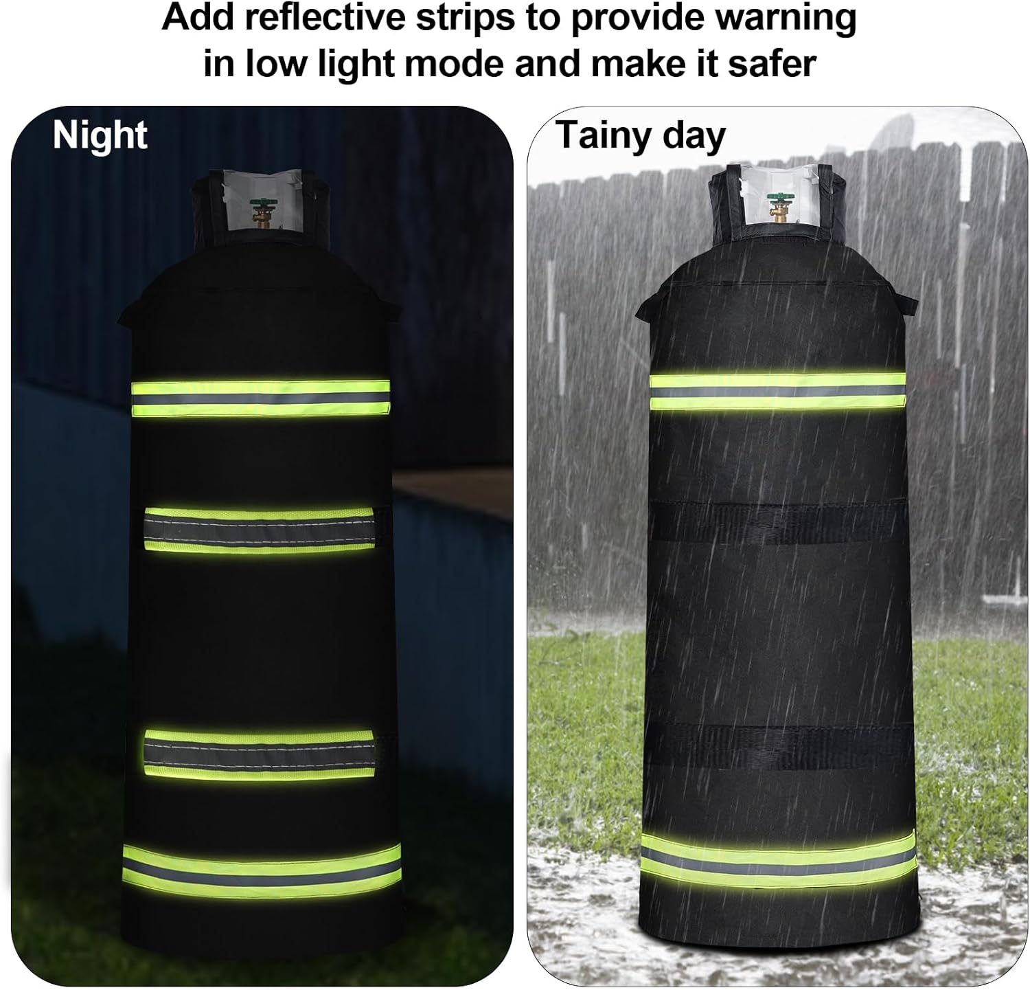 40 lb Propane Tank Cover,Propane tank Insulated cover with reflective strip，40 pound propane water tank for 600D