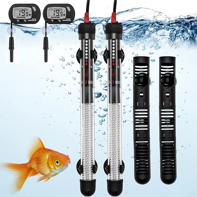 2 Pack 300W Submersible Aquarium Heater, Adjustable