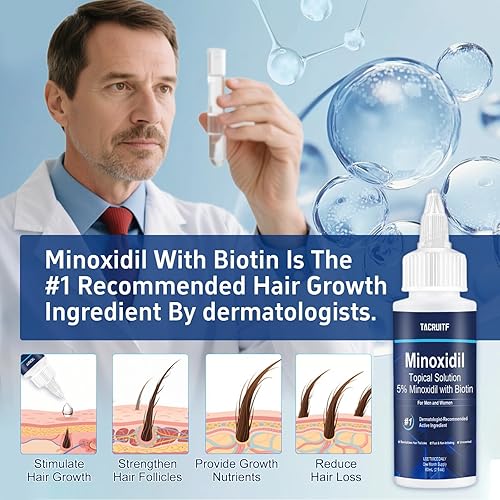 Miniatura 7 de 6 paquetes, minoxidil al 5% con biotina, tratamiento para el crecimiento del cabello, aceite de minoxidil para el crecimiento del cabello y la