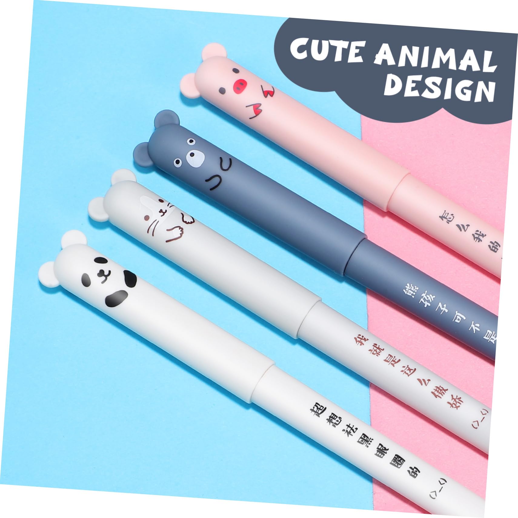 VILLCASE 3 Set di Penne a Sfera con Animali dei Cartoni Animati - Ricariche per Penne Creative per Ufficio Confezione per E Lavoro