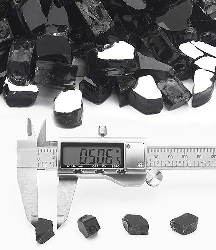 Miniatura 2 de NUPICK Vidrio ignífugo de 20 libras, vidrio reflectante de 12 pulgada, compatible con vidrio para hoguera y vidrio de chimenea, color negro