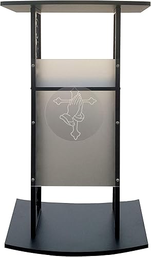 Miniatura 3 de FixtureDisplays Truss Podium Metal Pulpit Church Podium Conference Pulpit Event Atril de copa con Oración de la Mano Logo Decoración 18353++12152!
