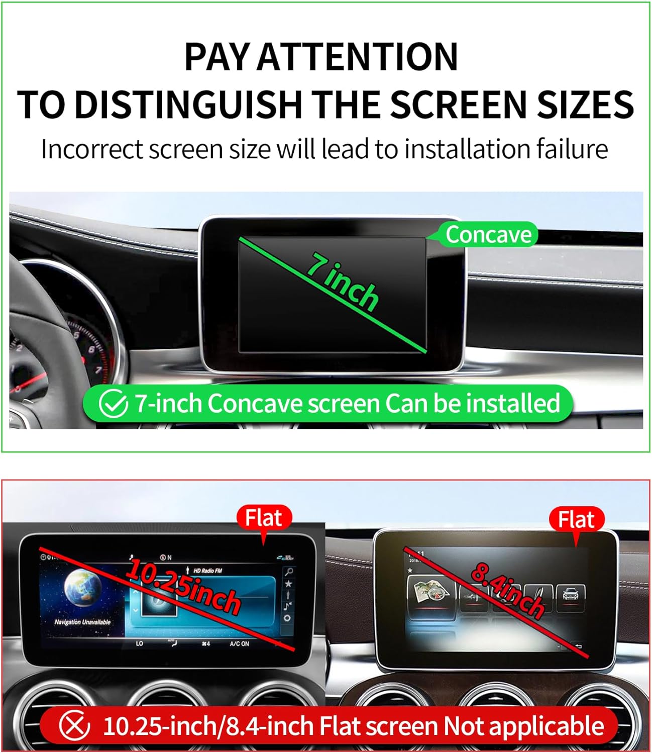 Car Phone Holder for 2016-2019 Mercedes Benz GLC / 2015-2018 Mercedes Benz C-Class Accessories 7-Inch Screen Fixed Clip, 360° Rotation Phone Mount Compatible with MagSafe,Cell Phone Holder