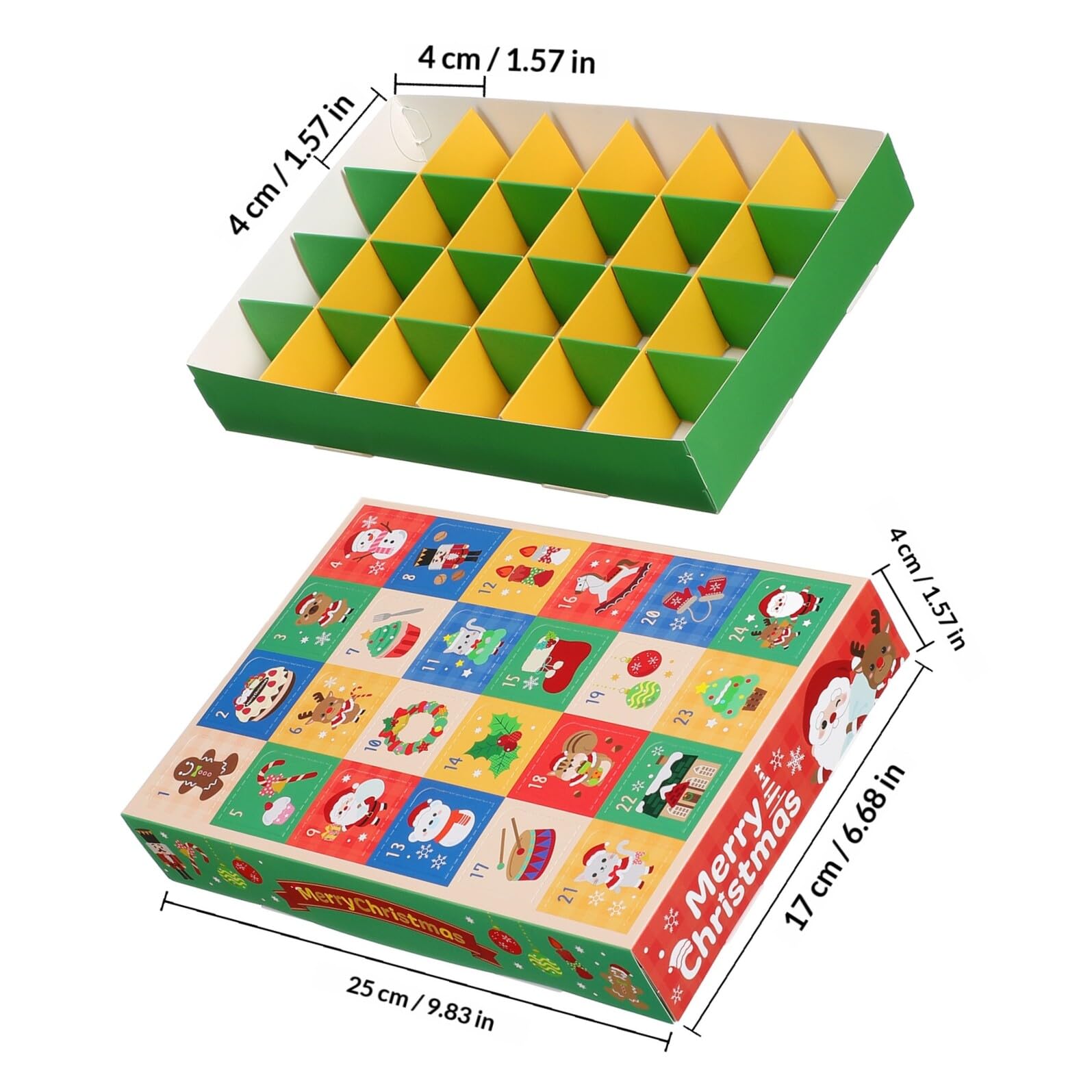 OUNONA 5 Scatole Calendario Dell’avvento da Riempire Conto alla Rovescia di Natale, Scatole di Carta Natalizie Vuote per Bomboniere e Snack, Confezione Regalo Fai da Te per Feste