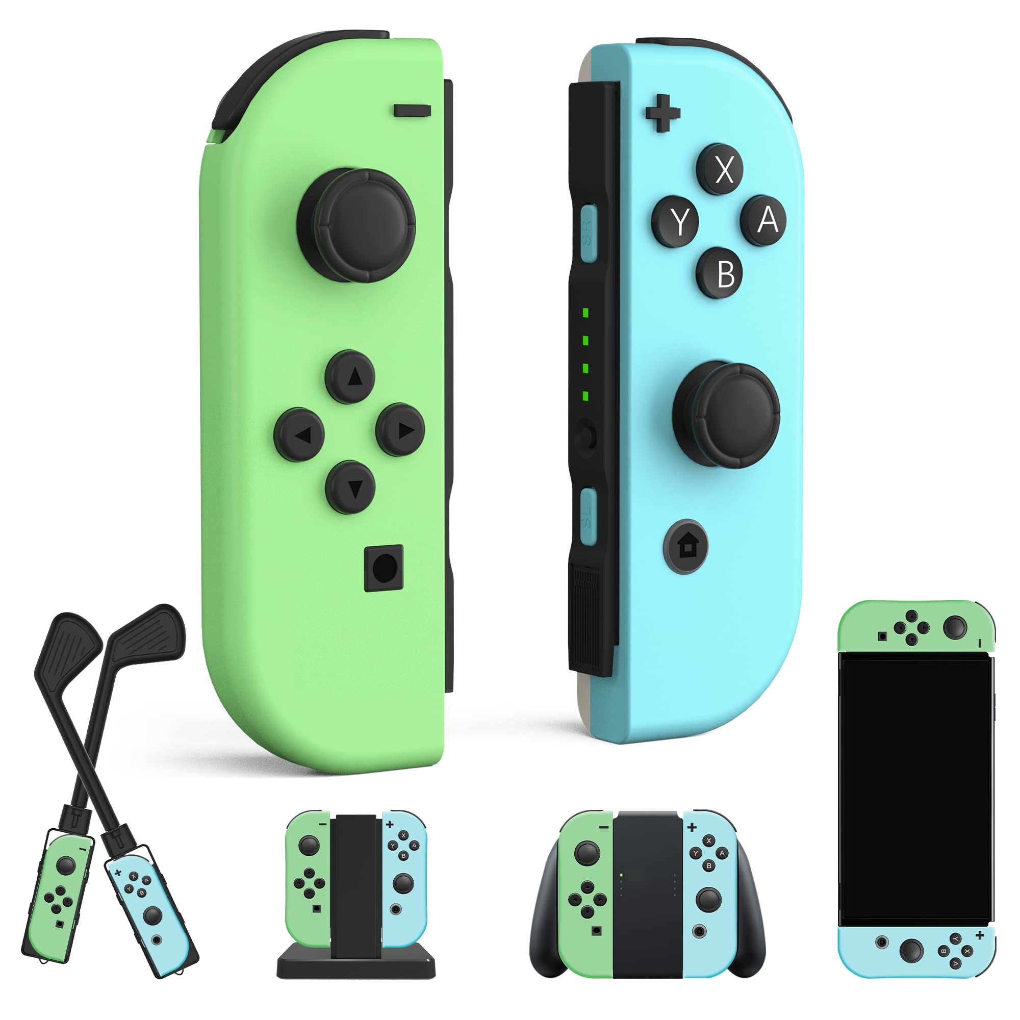 Controllers Compatible with Nintendo Switch, Wireless Replacement Switch Controllers, Left and Right Switch Gamepad Support Dual Vibration/Wake-up/Motion Control.