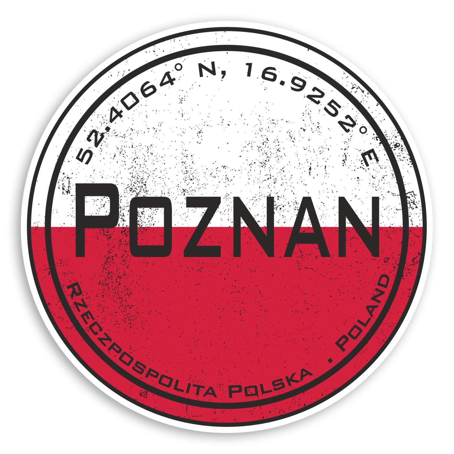 2 x 10cm Poznan Poland Vinyl Stickers - Flag Travel Sticker Luggage #20665 (10cm Wide)