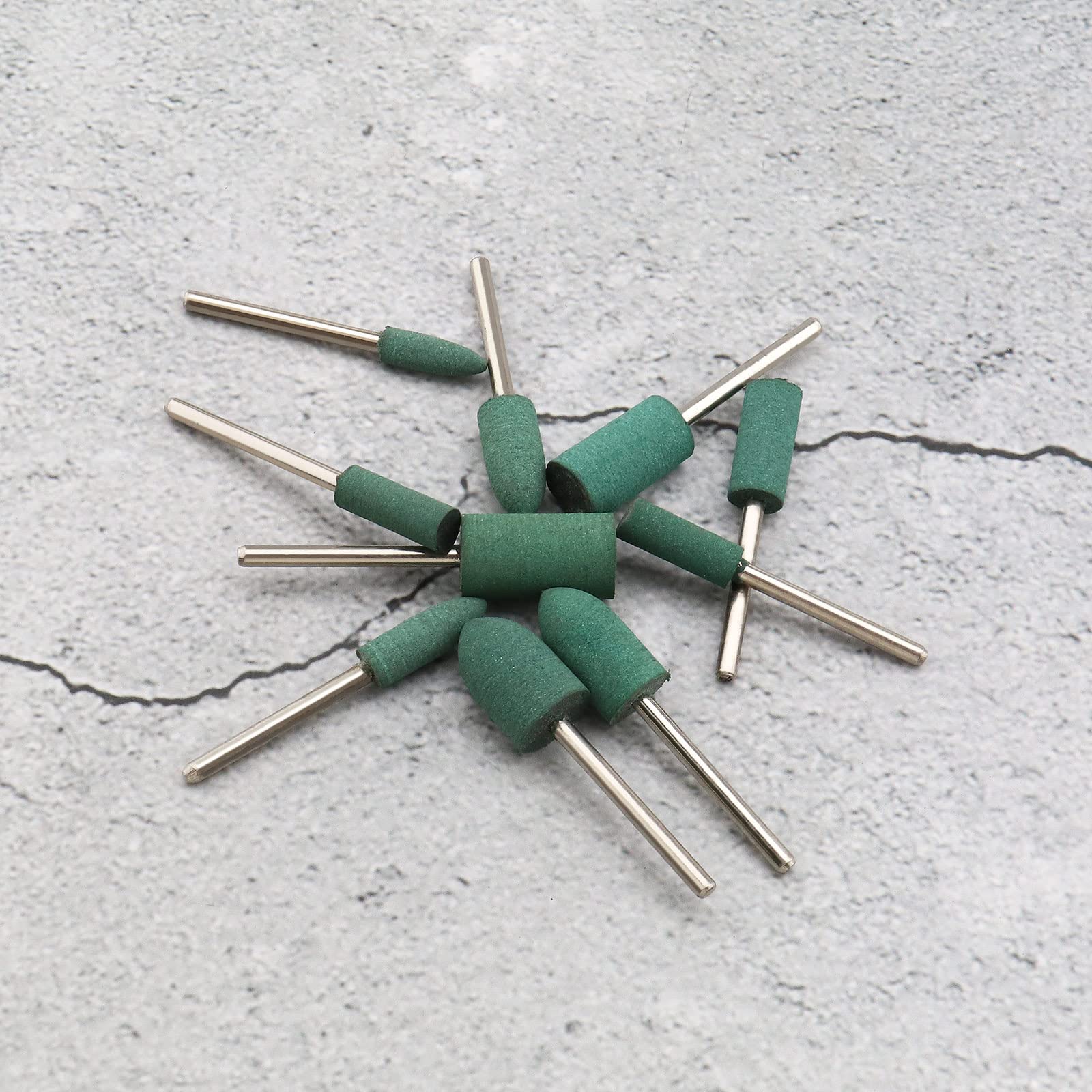 Create idea 30pcs Gomma Lucidatura Bit Cono Cilindro Forma Lucidatura Burrs Gioielli Ruota 3mm Mandrino 4mm 6mm 8mm 10mm 12mm Testa per Strumento Rotativo Trapano Elettrico Smerigliatrice