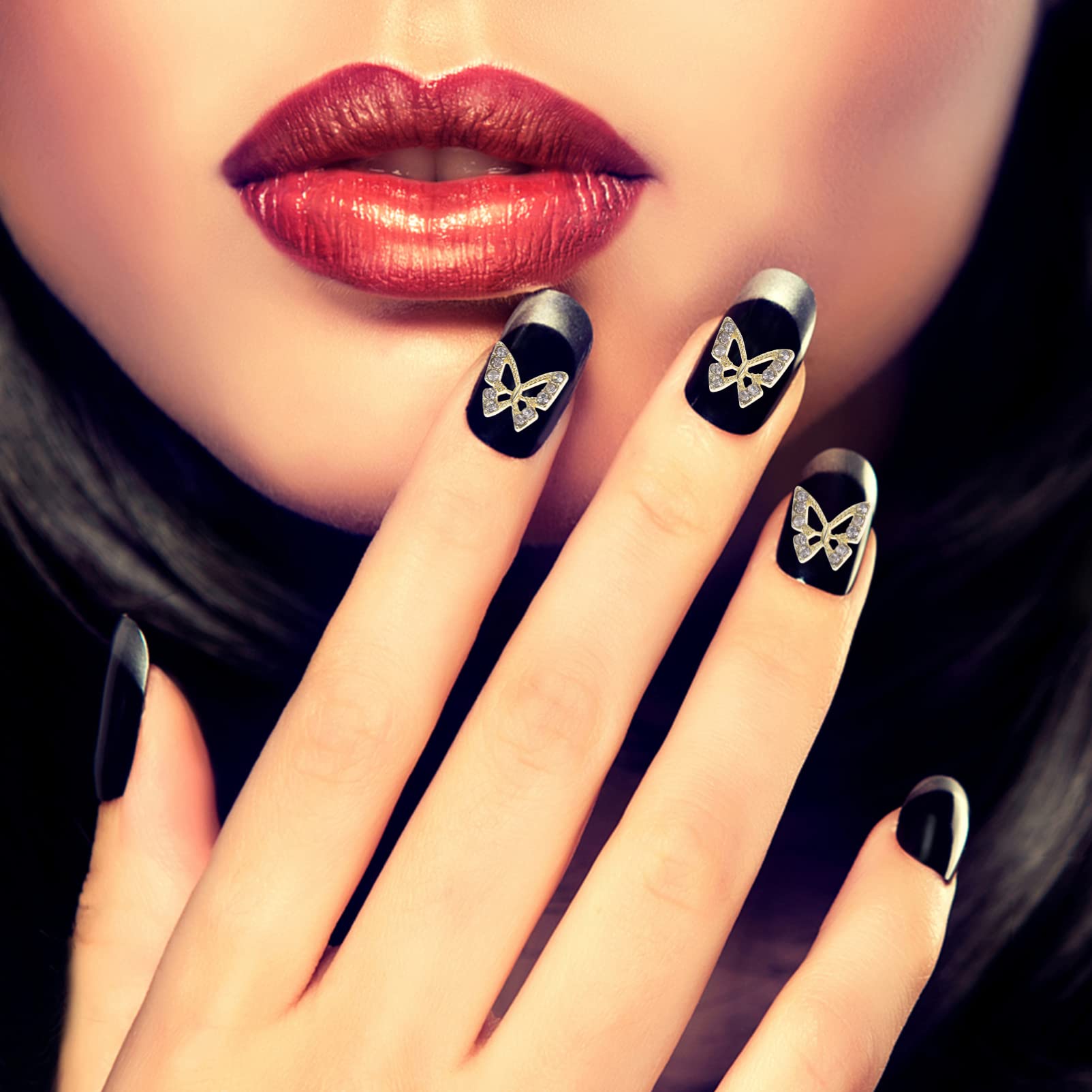 FRCOLOR 4 Set Eleganti Decorazioni Per Unghie A Farfalla Con Gemme Per Manicure Per Donne Strass 20 Pezzi * 4